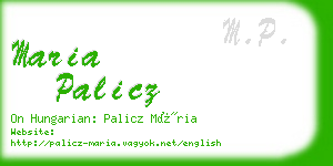 maria palicz business card